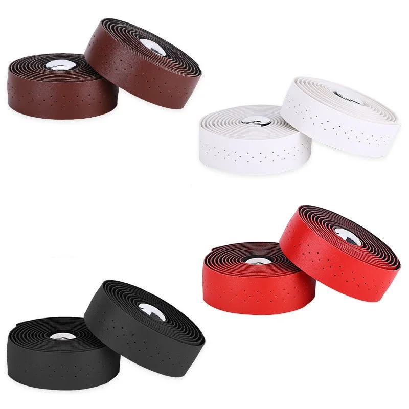 Cinta para manillar de bicicleta de carretera, accesorios de cuero Artificial PU con textura EVA, correa de perforación, 2150x30x3mm, 2 uds. - imagen 2