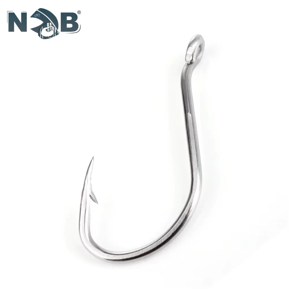 NGB 92553SS 25-50PCS Anzuelo de pesca de hierro inoxidable anillado 5/0 # -5 #   Anzuelo de pesca con púas afiladas de pulpo Baitholder