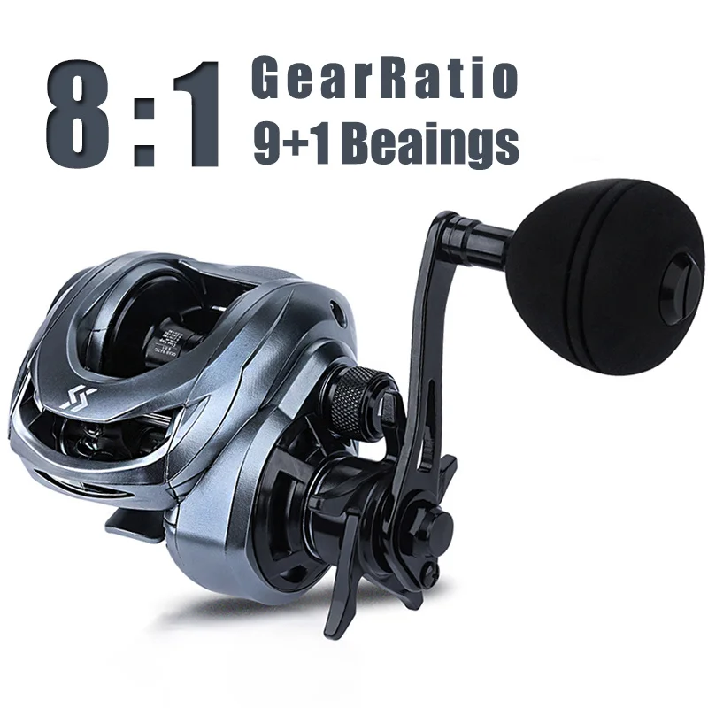 Carrete de Baitcasting Sougayilang de un solo mango 9 + 1BB 8,0: 1 carrete de fundición de alta velocidad frenos centrífugos carrete de Pesca eléctrico - imagen 2