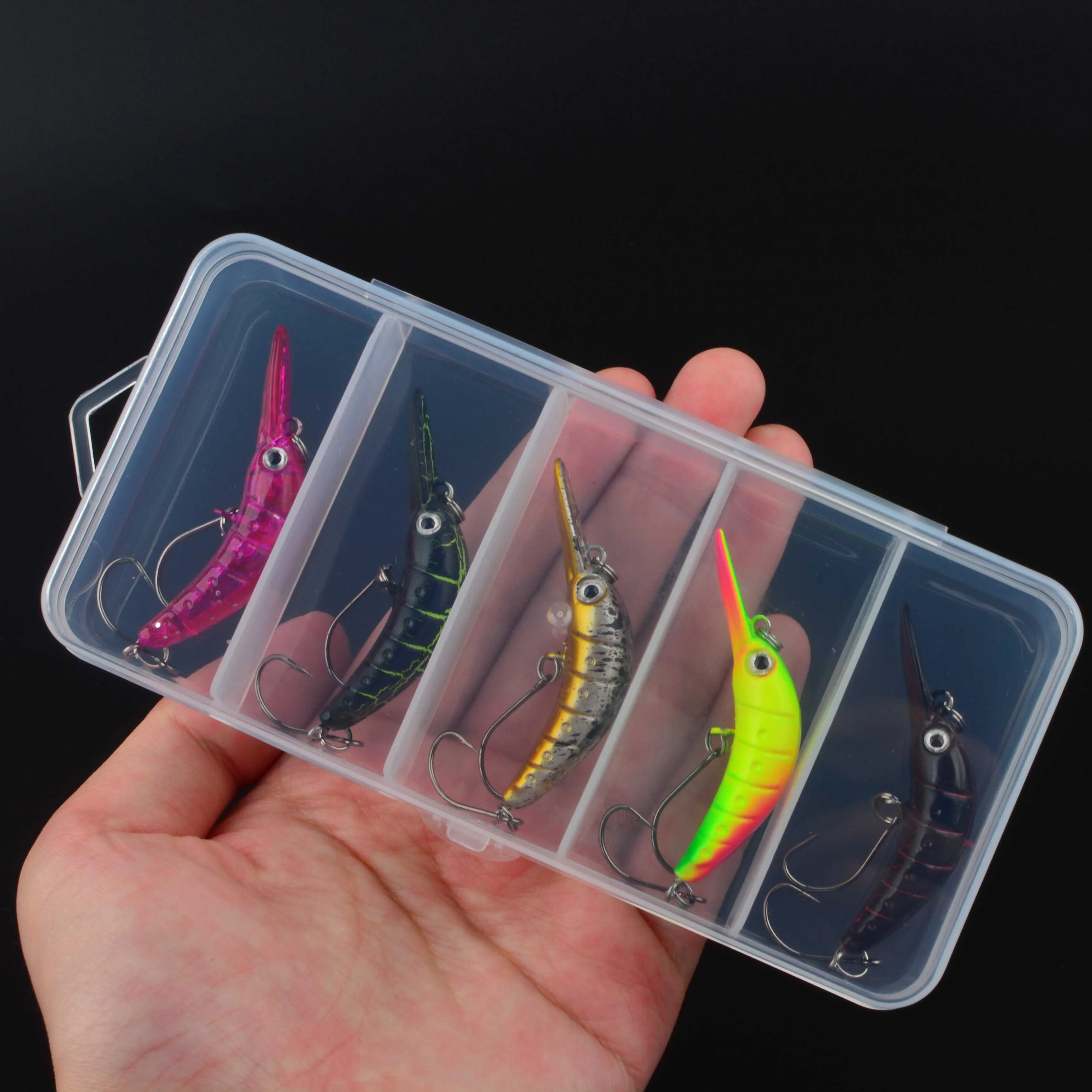 5 unids/caja juego de señuelos de pesca de trucha cebo duro Mini Minnow Swing Crankbait Wobblers señuelos de manivela biónicos artificiales - imagen 4