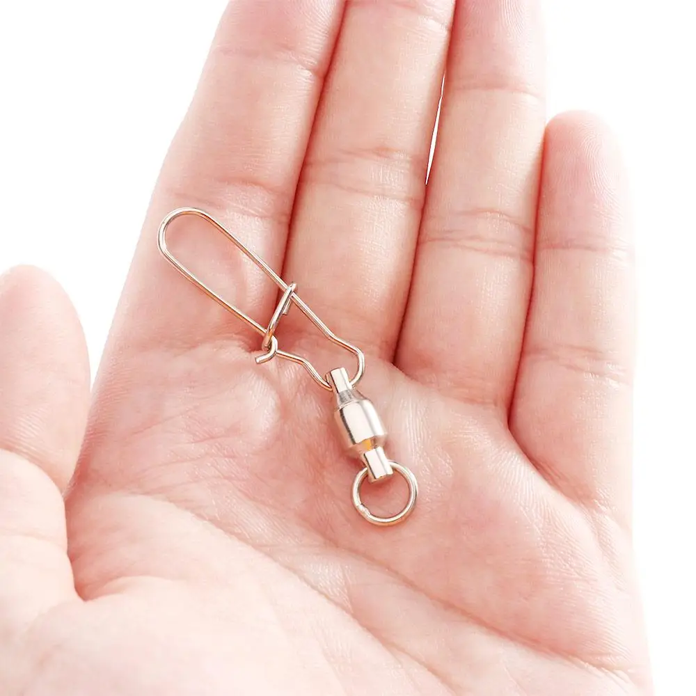 Accesorios de pesca con enlace giratorio, rodamiento de bolas resistente a la corrosión, conector de sedal, enclavamiento, giratorios de pesca a presión - imagen 4