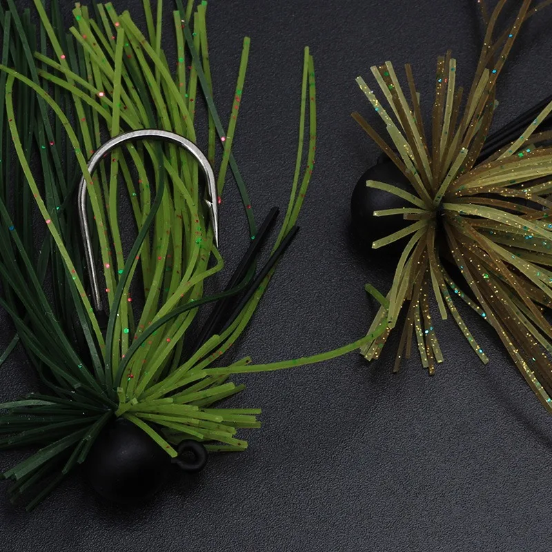 ELITELURE-anzuelo de plomo fino para pesca, cebo de insectos blandos, falda de goma, tipo barbudo, 2,4/3,5/5/7g - imagen 5