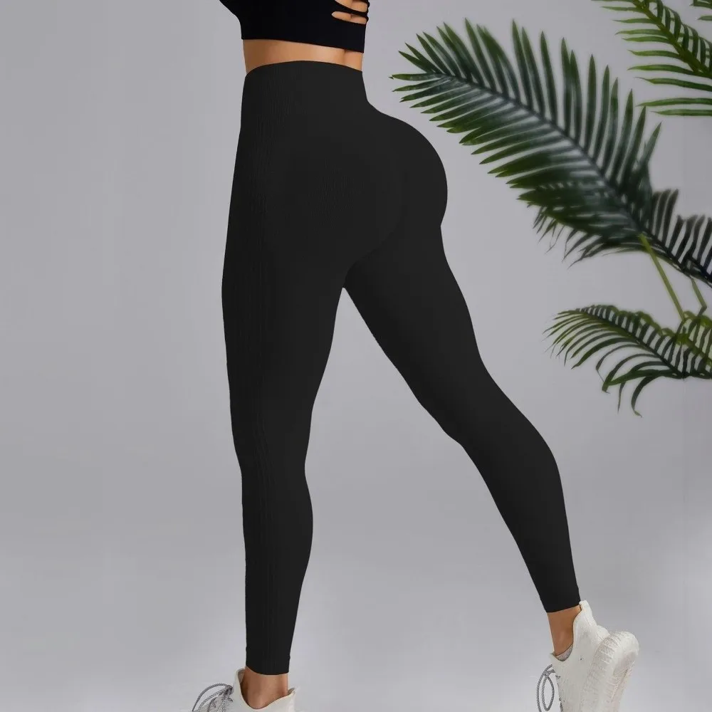 Pantalones deportivos de Yoga de cintura alta, mallas deportivas elásticas para levantamiento de cadera, mallas adelgazantes de secado rápido para Yoga, prendas de vestir sin costuras