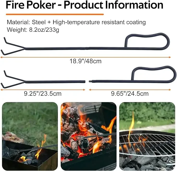 Columna de combustión secundaria CHANGE MOORE, columna Urner de 11,5 cm y 13,5 cm con gancho Ire, gancho de carbón, acero inoxidable para acampar al aire libre - imagen 4