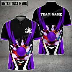 Polo de bolos personalizado con nombre – Estampado 3D hombre