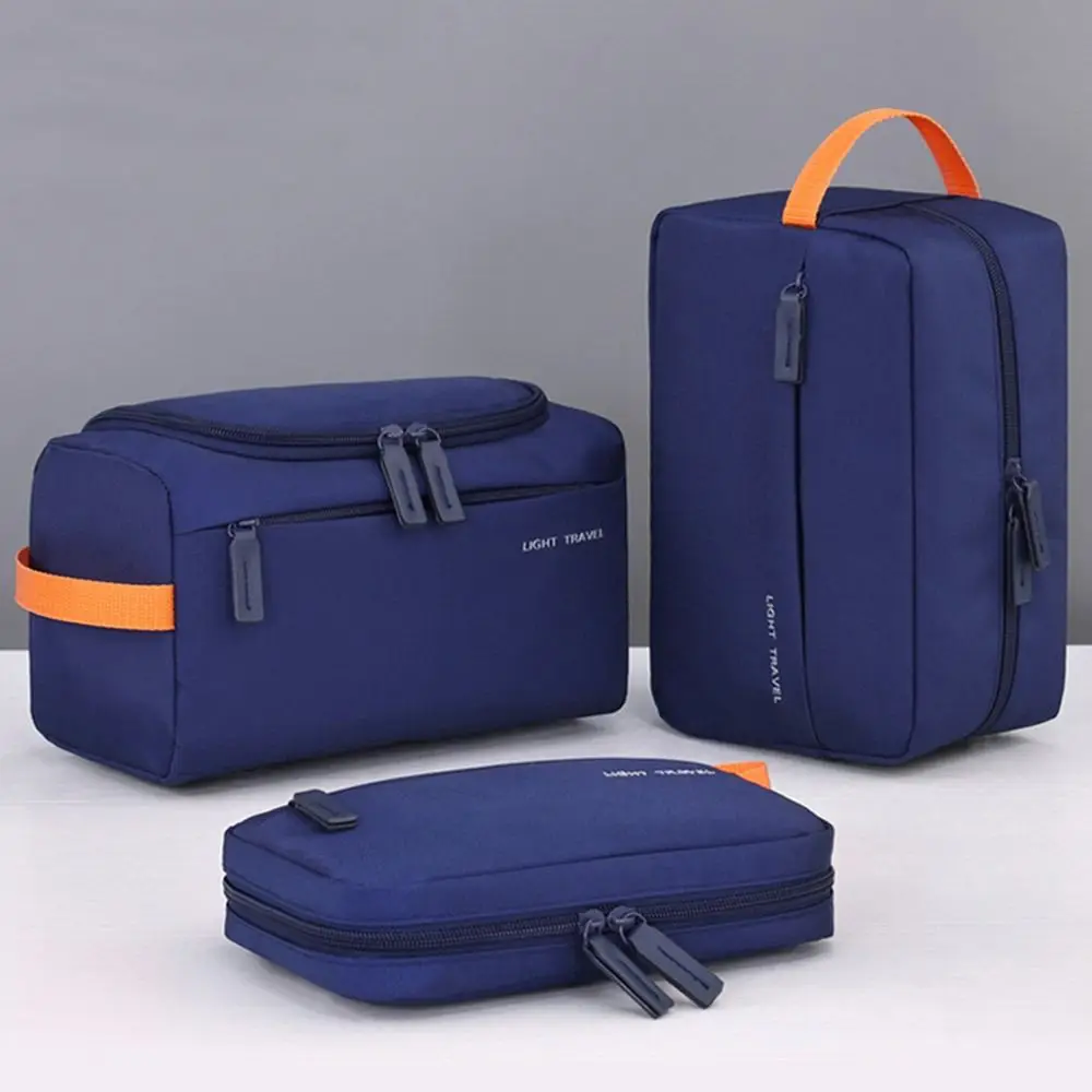 Neceser de viaje 3 en 1, Kit organizador de artículos de tocador de gran capacidad de tela Oxford, bolsa de afeitar impermeable plegable de mano para negocios - imagen 4