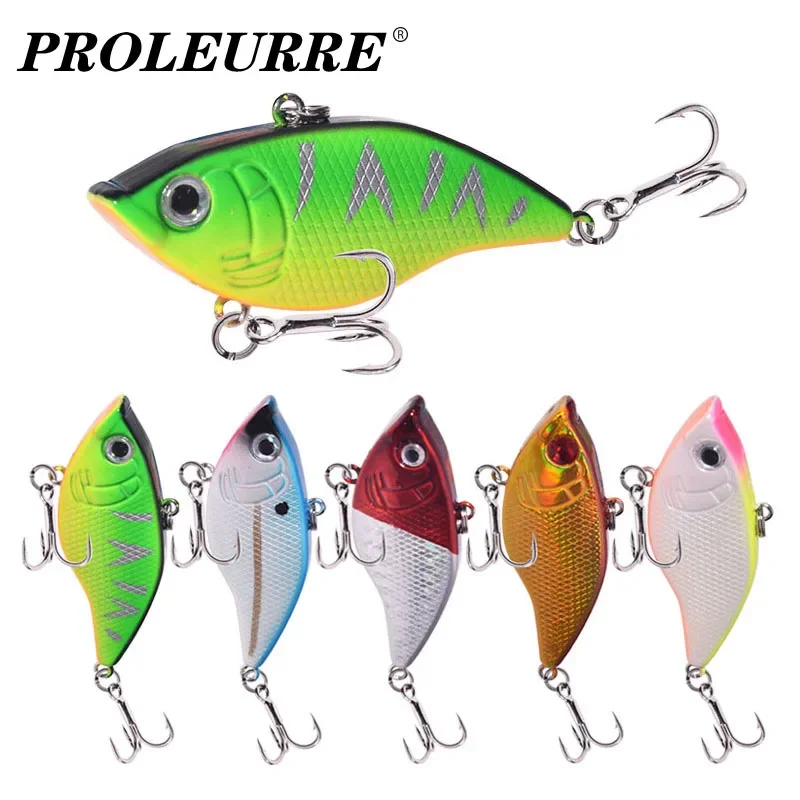 Señuelo de pesca VIB de invierno, 1 unidad, 5,5 cm, 15g, Wobbler de vibración, cebo duro Artificial de plástico, Crankbait para lubina, Lucio, aparejos de pesca en hielo