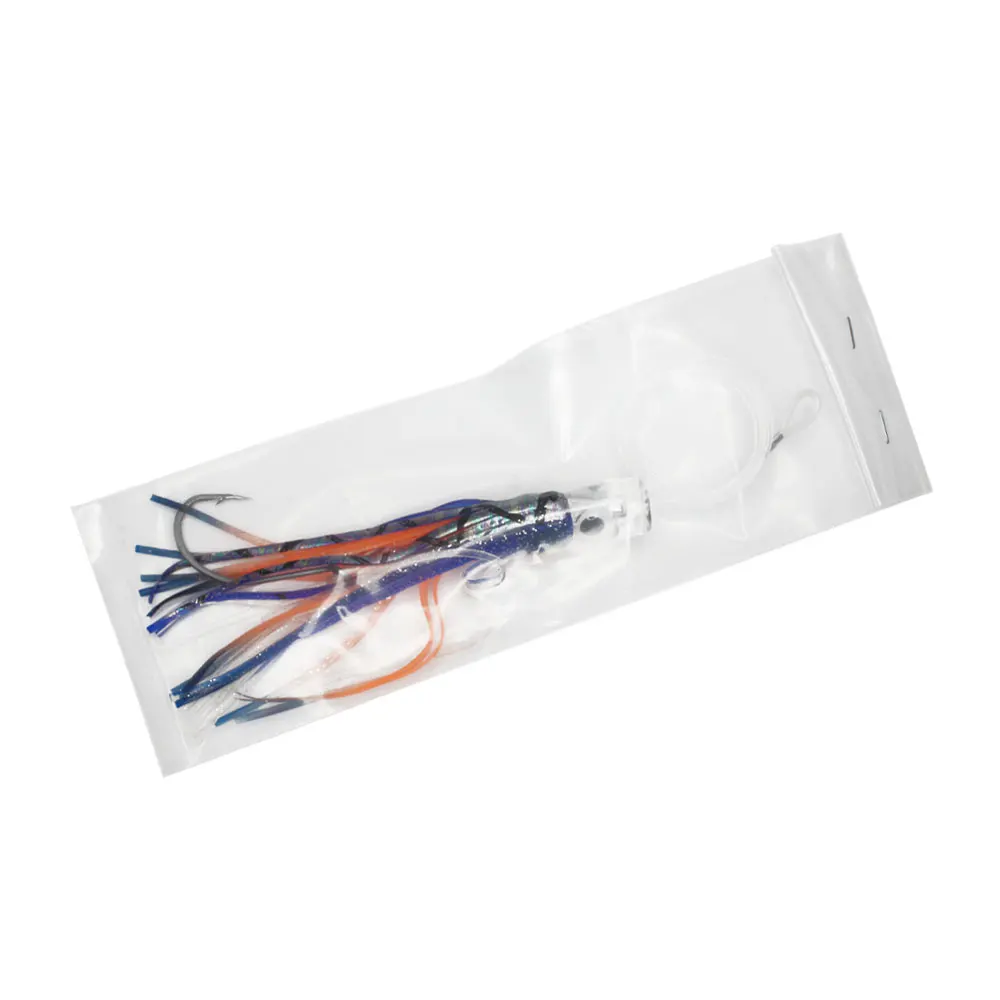 1 cebo de calamar acrílico de pesca de fibra reflectante, que incluye sedal y anzuelo duraderos, disponible en dos tamaños y siete colores. - imagen 3