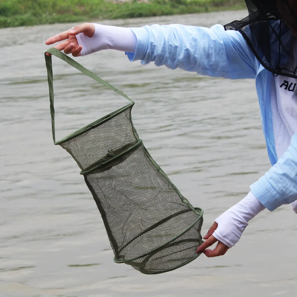 Sougayilang-red de pesca portátil de 4 tamaños, red de pesca plegable redonda de 3 capas, de 25cm, 35cm, 42cm y 50cm, barata - imagen 5
