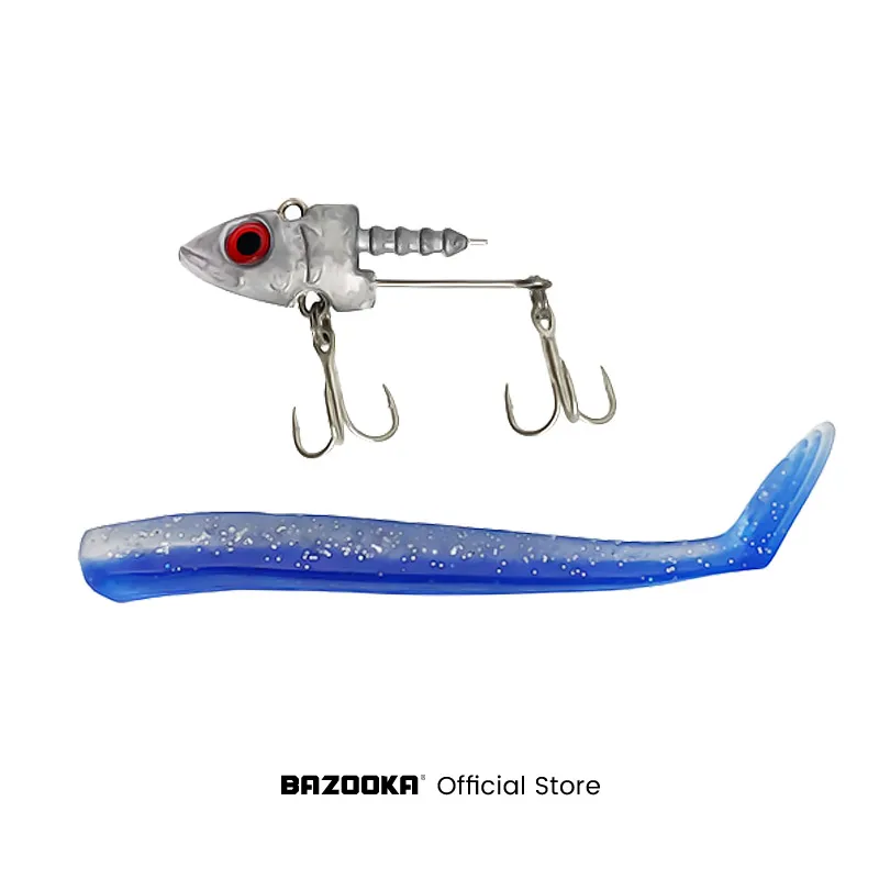 Bazooka-señuelo suave para pesca de pececillo negro, plantilla con cabeza de plomo, Wobbler Swimbait, perca de cola en T de silicona, Leurre Jighead, Lucio lento, invierno - imagen 5