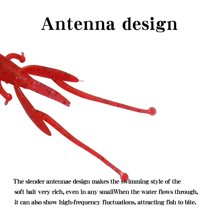 WHYY-Señuelos de Pesca de plástico suave, 12 unids/set/juego, 85mm/2,2g, Wobbler Jig, langosta, camarón, olor a Camarón con sal - imagen 3