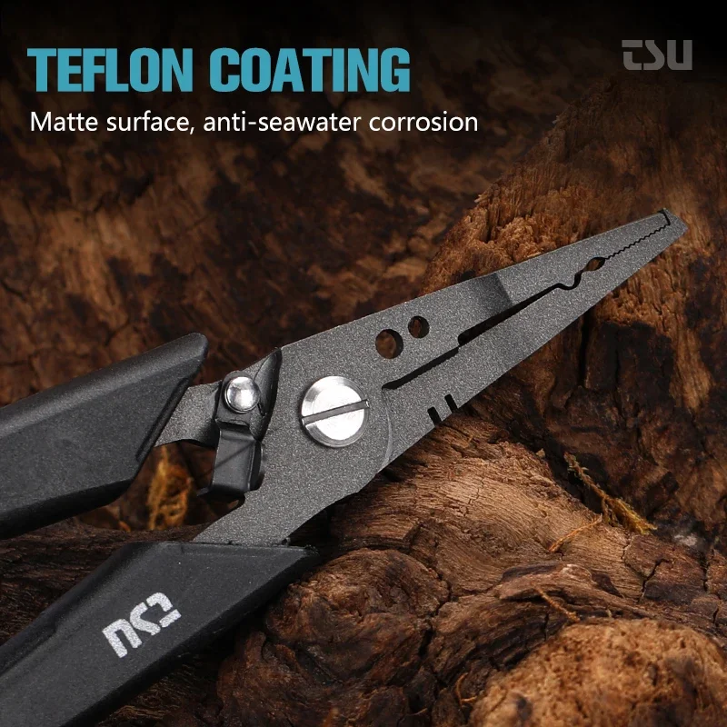 TSURINOYA-Alicates de pesca RS-1092 77g 18cm, cortadores de anillos divididos, línea multifunción de acero inoxidable, PE, nailon, removedor de anzuelos - imagen 3