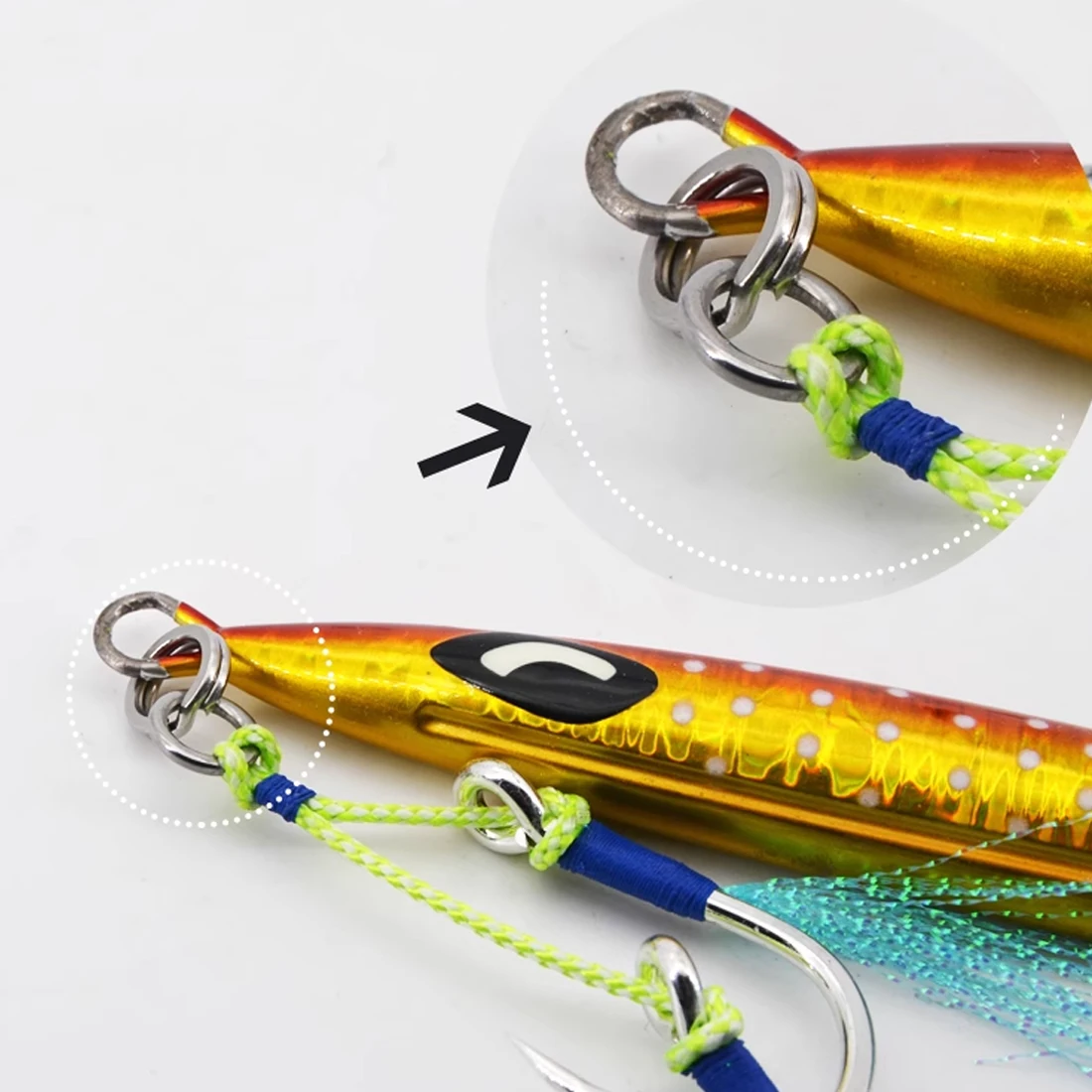 9KM 20 piezas pesca anillo sólido Jigging señuelo conectores accesorios de pesca de acero inoxidable aparejos de agua salada - imagen 5