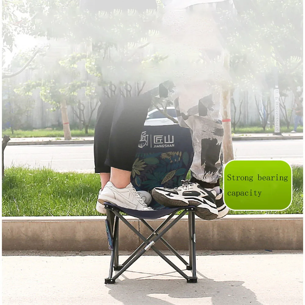 Silla de pesca plegable para exteriores, silla de playa, portátil, de ocio, para barbacoa, Camping, dibujo - imagen 5