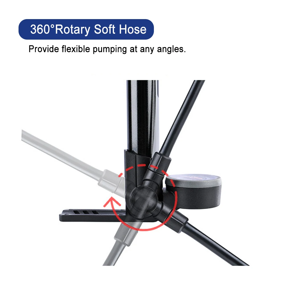 Minibomba de aire para bicicleta, 120PSI, válvula Presta Schrader, cambio Manual, inflador de alta presión - imagen 4