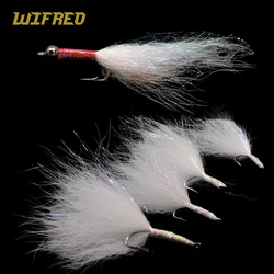 Wifreo-señuelo de pesca de trucha de salmón, trucha, lubina de mar, pececillos, moscas de pesca con mosca, Serpentina de dobladillo de hielo, mosca Bucktail Artificial, 10 Uds.