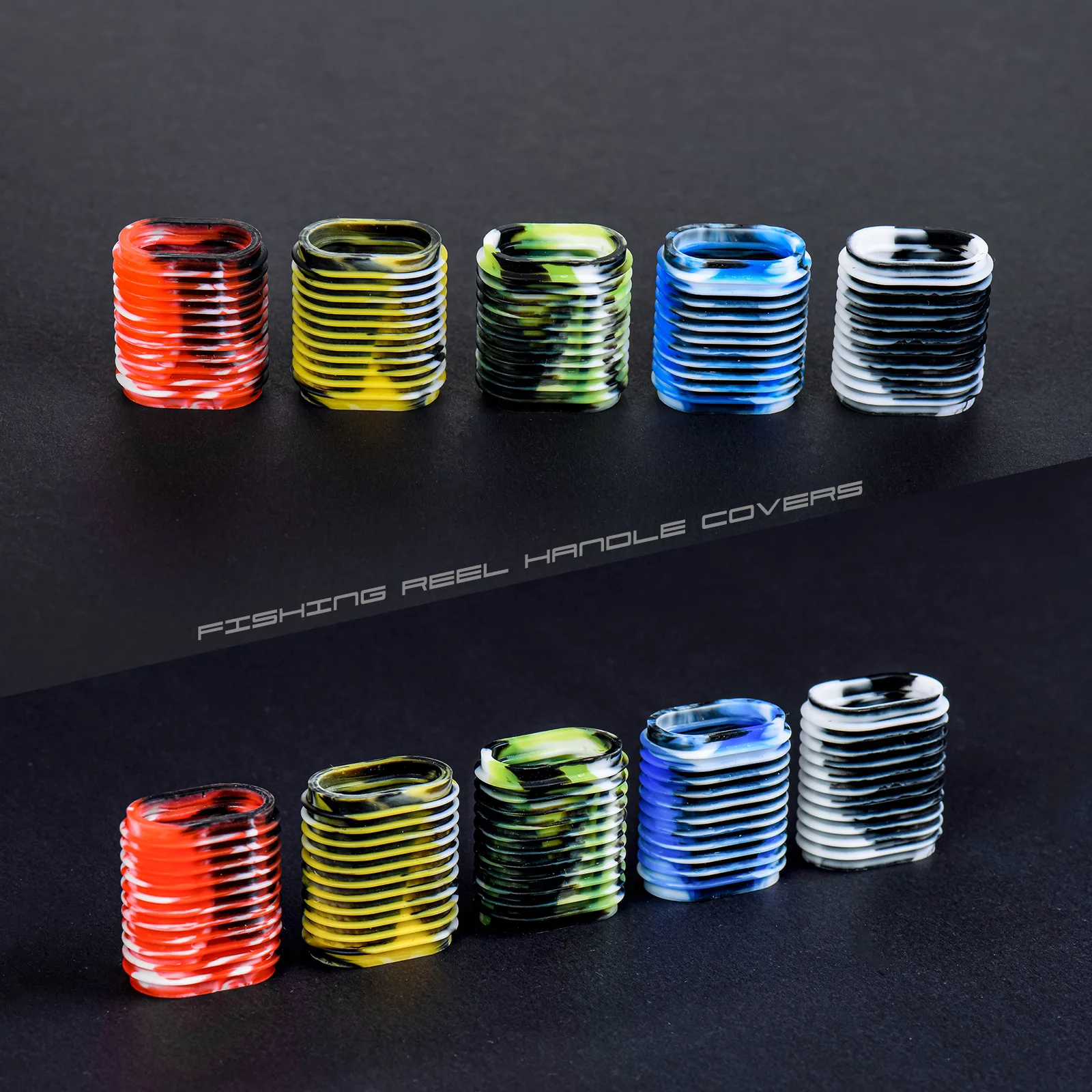 Empuñadura de carrete de pesca de 2 piezas, funda ergonómica, cubierta de agarre de carrete, antideslizante, decorativa, cubierta de protección de mango de rueda de pescado - imagen 5
