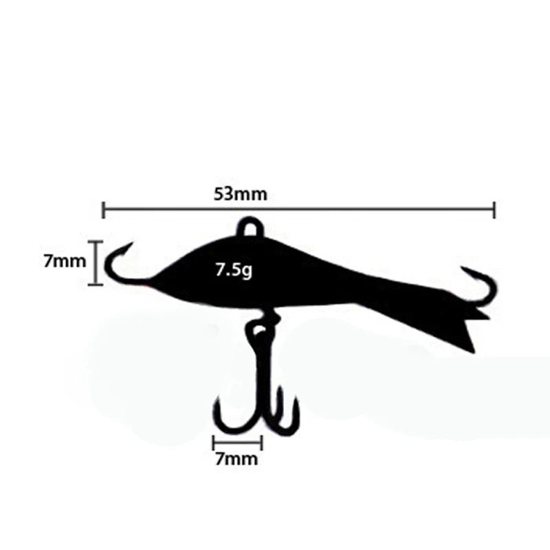 TAKEDO SP20 50MM/7,5G señuelo de hielo 2022 manivela de señuelo de pesca en hielo de invierno 10 #   Plantilla equilibrada de pesca en hielo de plomo Wobbler con anzuelo de hielo para perca - imagen 2