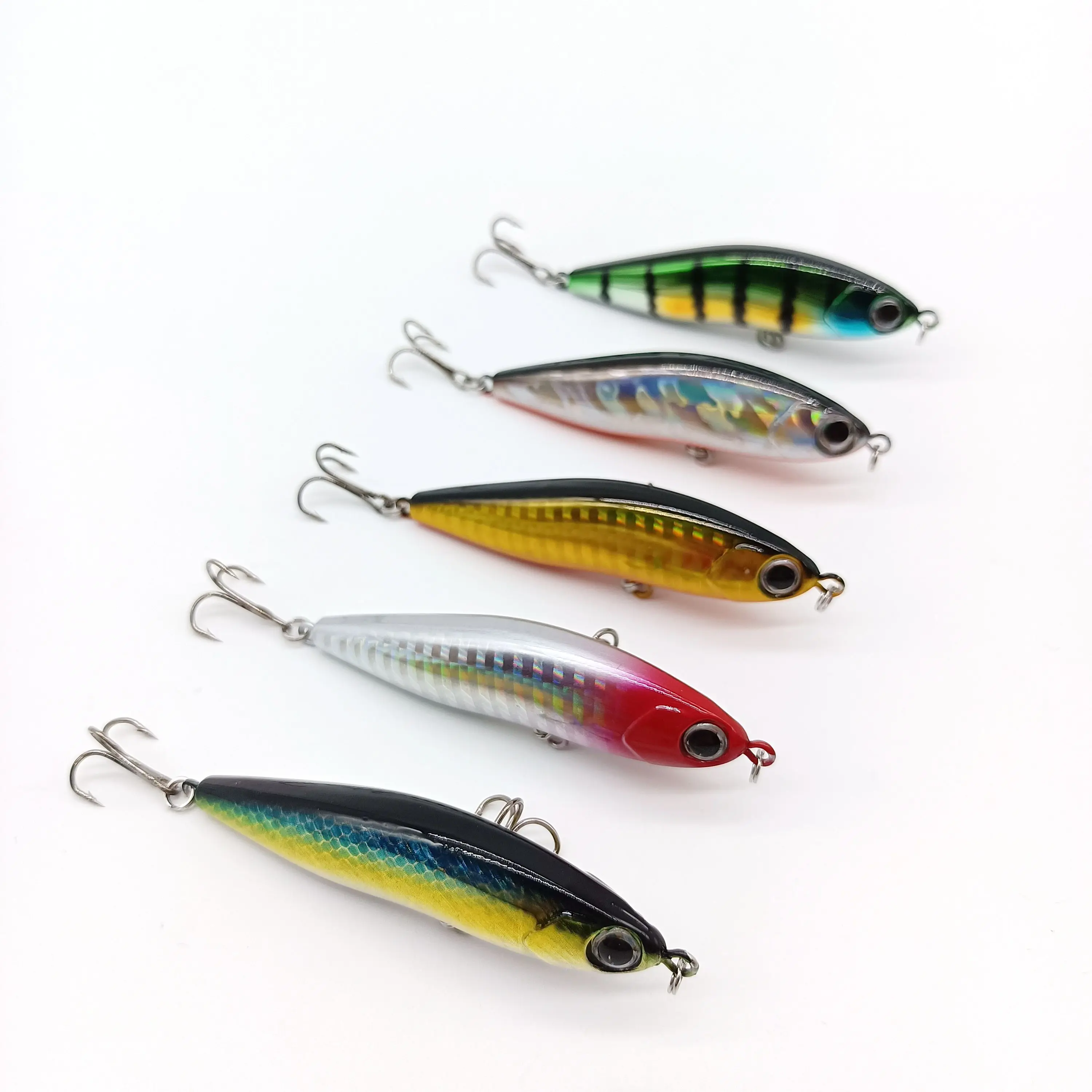DUODUOYU-señuelo de Pesca de lápiz que se hunde, 1 piezas, 12,8g/78mm, ojos 3D, Wobblers Isca, cebo duro Artificial, aparejos de Pesca de lubina - imagen 2