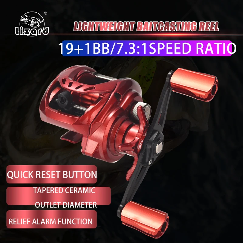 Carrete de Baitcasting con sistema de freno magnético Pesca ultraligera Alta velocidad 7,5: 1 Relación de engranaje 19 + 1BB Serie 2 Nuevo - imagen 2