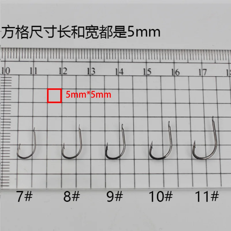 50 uds/100 uds/500 Uds/1000 Uds anzuelos de pesca accesorios de anzuelos pequeños ojo de Noeye torcido para peces pequeños крючки рыlıkв illegner PESCA - imagen 5