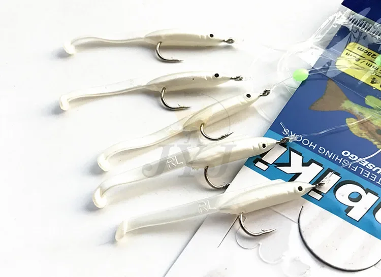 Sabiki señuelo de pesca suave, anzuelo de cuerda falsa, señuelo Sabiki, 6 paquetes por lote - imagen 4