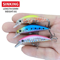 50Mm 6G Zinkende Mini Minnow Lokken Gieten Wobbler Karper Vissen Forel Baars Snoek Lokken Pesca Kunstaas 9154