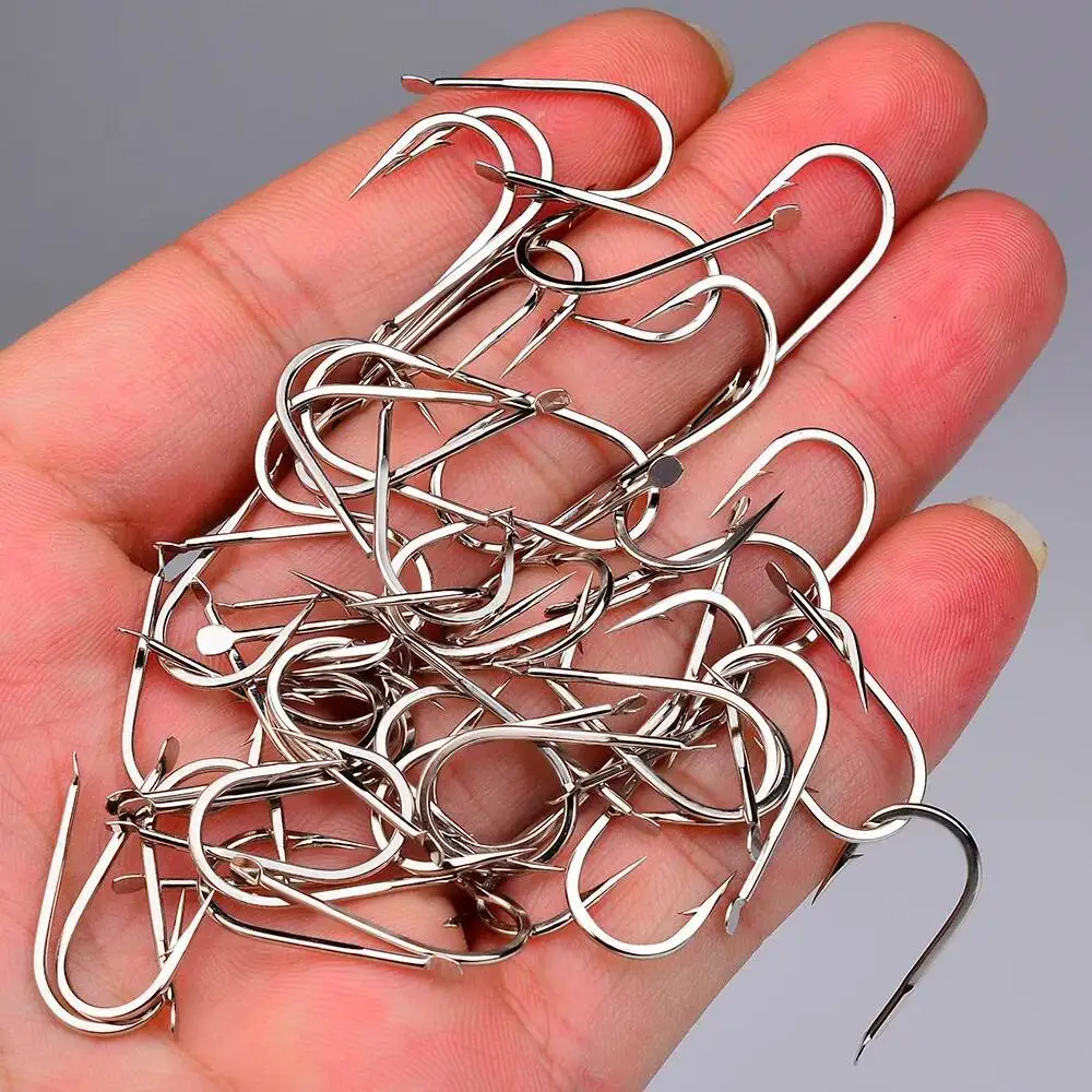 Anzuelos de Pesca de Acero con Alto Contenido de Carbono, Anzuelos Negros para Carpa Cruciana, con Púas, para Pesca en Roca, Pesca de Mesa, Pesca con Mosca, 20 Piezas - imagen 5