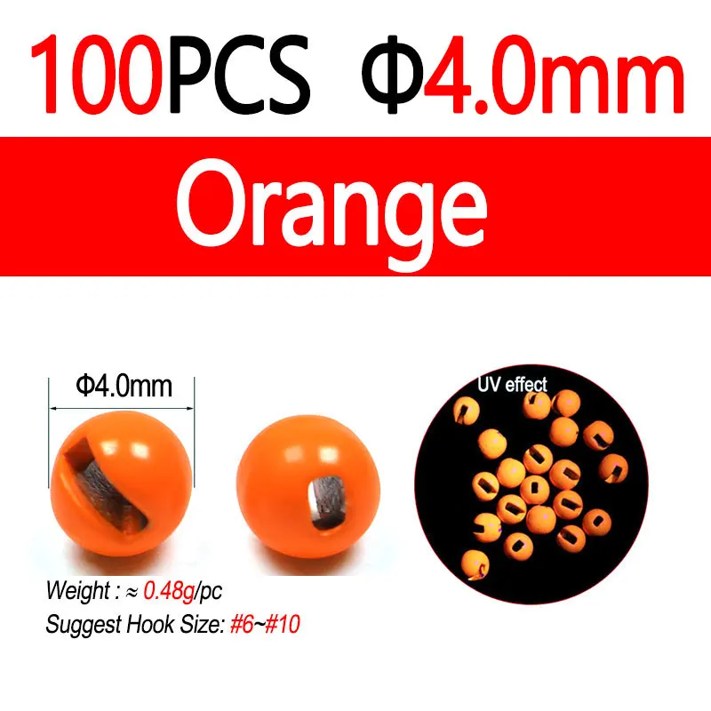 100pcs 4.0mm Orange