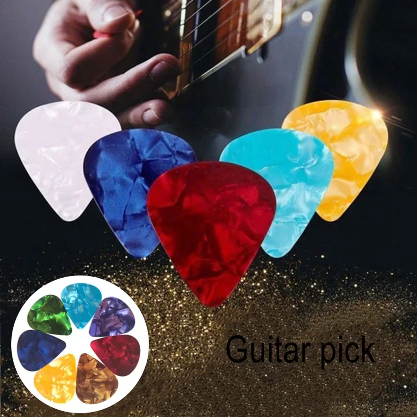 Púas acústicas para guitarra eléctrica, accesorios de Color aleatorio, Plectrum, celuloide, 0,46/0,71/0,96/1,2mm, 10 piezas, gran oferta