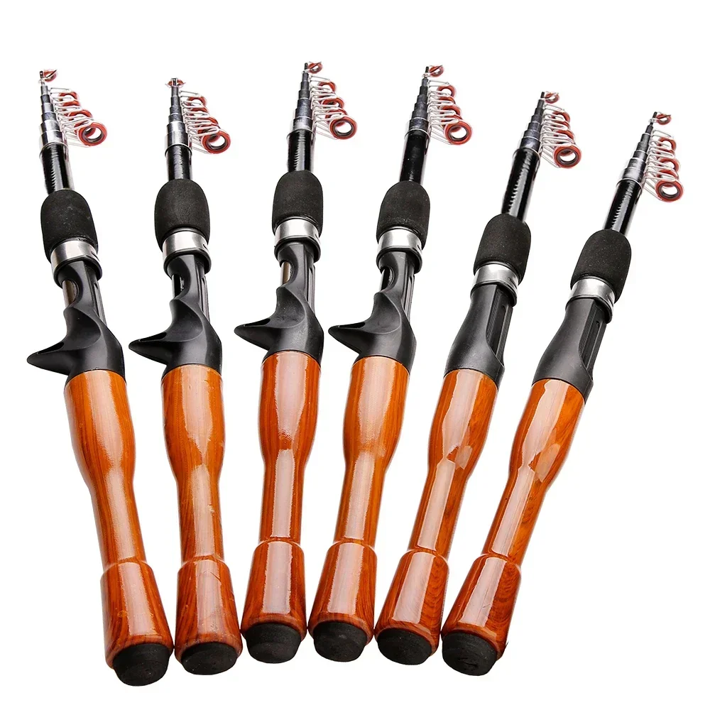 Caña de pescar telescópica, peso ultraligero, fibra de carbono, caña de pescar portátil, accesorios de herramientas, pesca de lanzamiento al aire libre 1,3/1,6/1,8 M - imagen 4