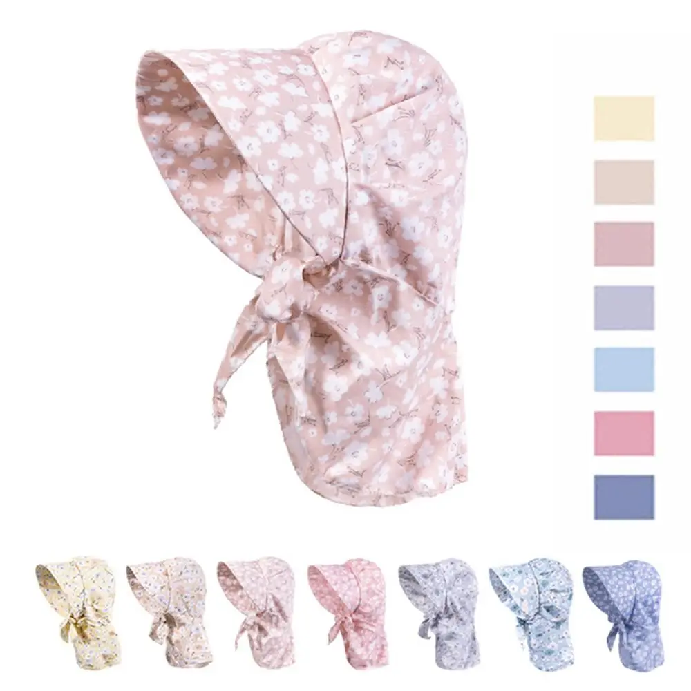 Bloemenprint Zomer beschermhoes Anti-UV Ademend Damesstrandhoed Verstelbaar Kleurrijk Zonnehoed met grote rand Gelaatsscherm - imagen 4