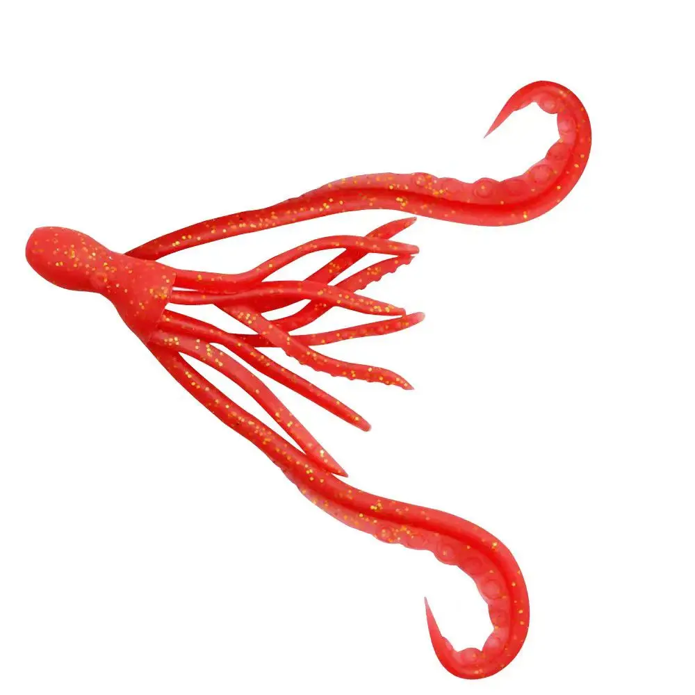 20 unids/set Jig Wobblers cebo suave de silicona gusano pulpo Señuelos de pesca 10cm 4,8g camarones hundimiento giratorio Twintails pesca en el mar - imagen 3