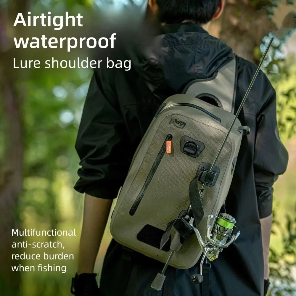 Bolsa de pesca impermeable TPU doble capa – Bandolera porta aparejos - imagen 2