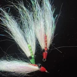 4 unids/caja insecto cola de zorro Streamer mosca blanco hielo doblado Spinner señuelo de pesca con mosca gusano trucha cebo Artificial pesca de trucha