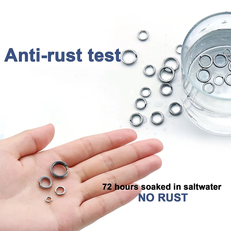 Sea.Yolo 50 Uds. Anillos de señuelo reforzados, conectores de anillos divididos de pesca para cebo CrankHard, accesorios de pesca de acero inoxidable - imagen 5