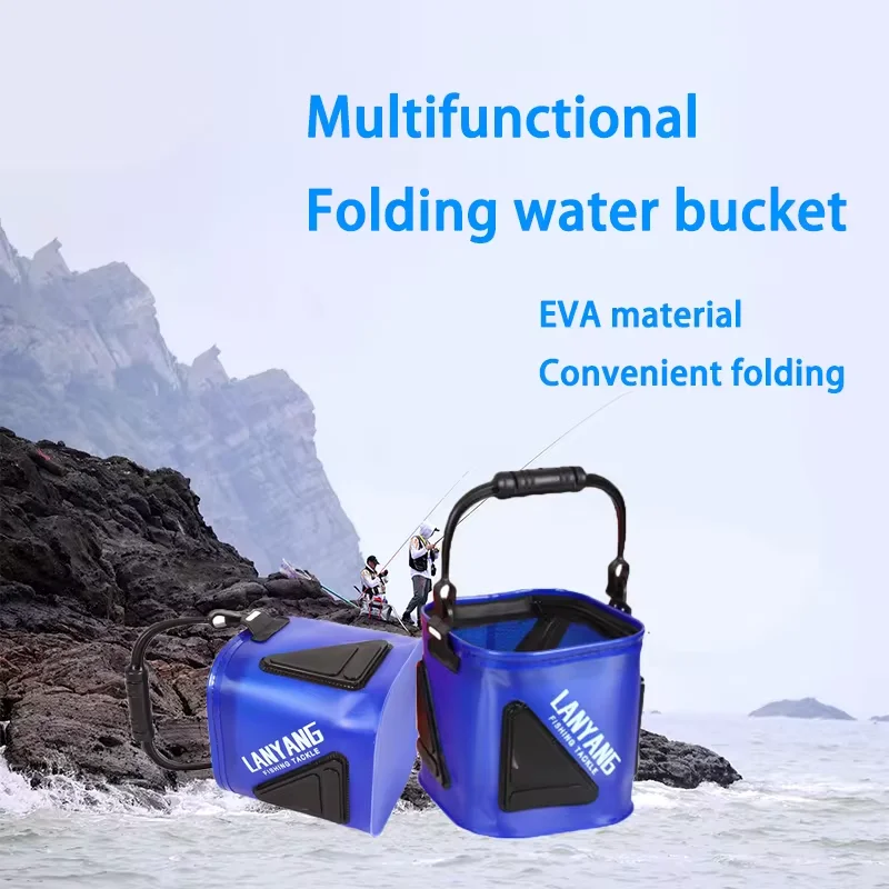 Cubo de pesca plegable triangular de EVA – Posicionamiento y almacenamiento fácil - imagen 2