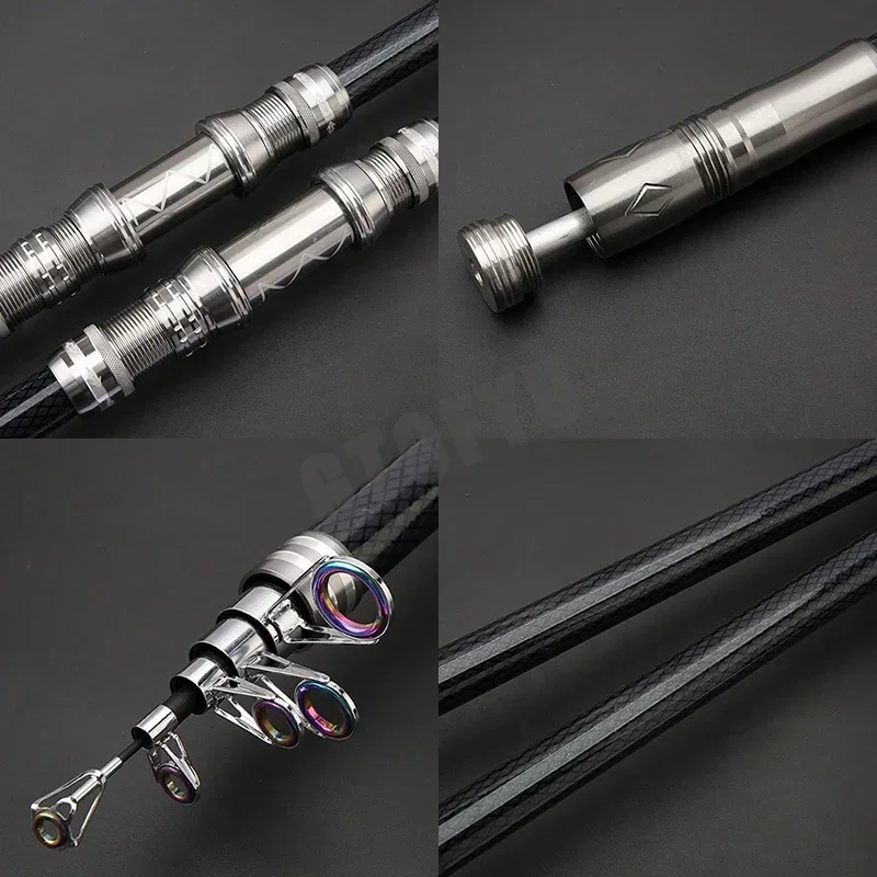 2,1 M 2,4 M 2,7 M 3,6 M 3,9 M 4,5 M caña telescópica portátil de larga distancia caña de pescar viaje mar barco roca lago caña de pescar - imagen 5