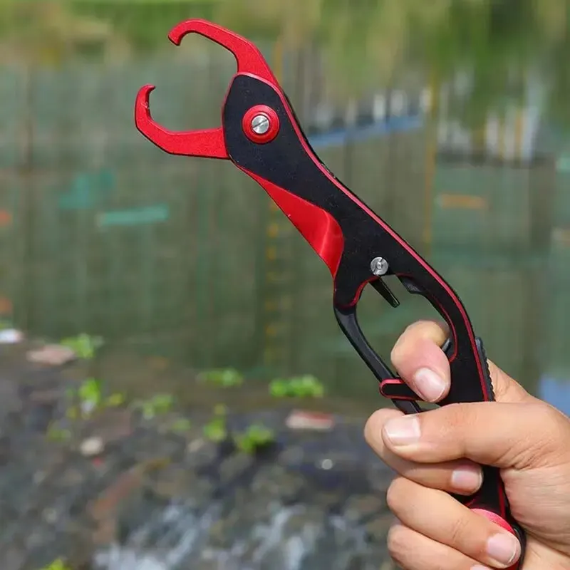 Controlador de pescado de aleación de aluminio resistente al óxido, gran apertura con cuerda de mano antipérdida, herramienta de pesca profesional portátil para acampar - imagen 5