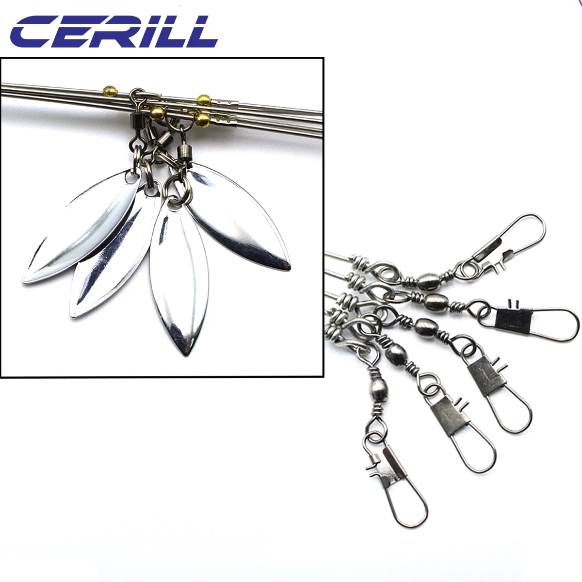 Ceril-cabeza de aparejo de acero, 5 brazos, 4 cuchillas, paraguas, señuelo de pesca, grupo de lubina, Spinner giratorio a presión, Swimbait, herramientas de aparejos, 1 PC - imagen 3