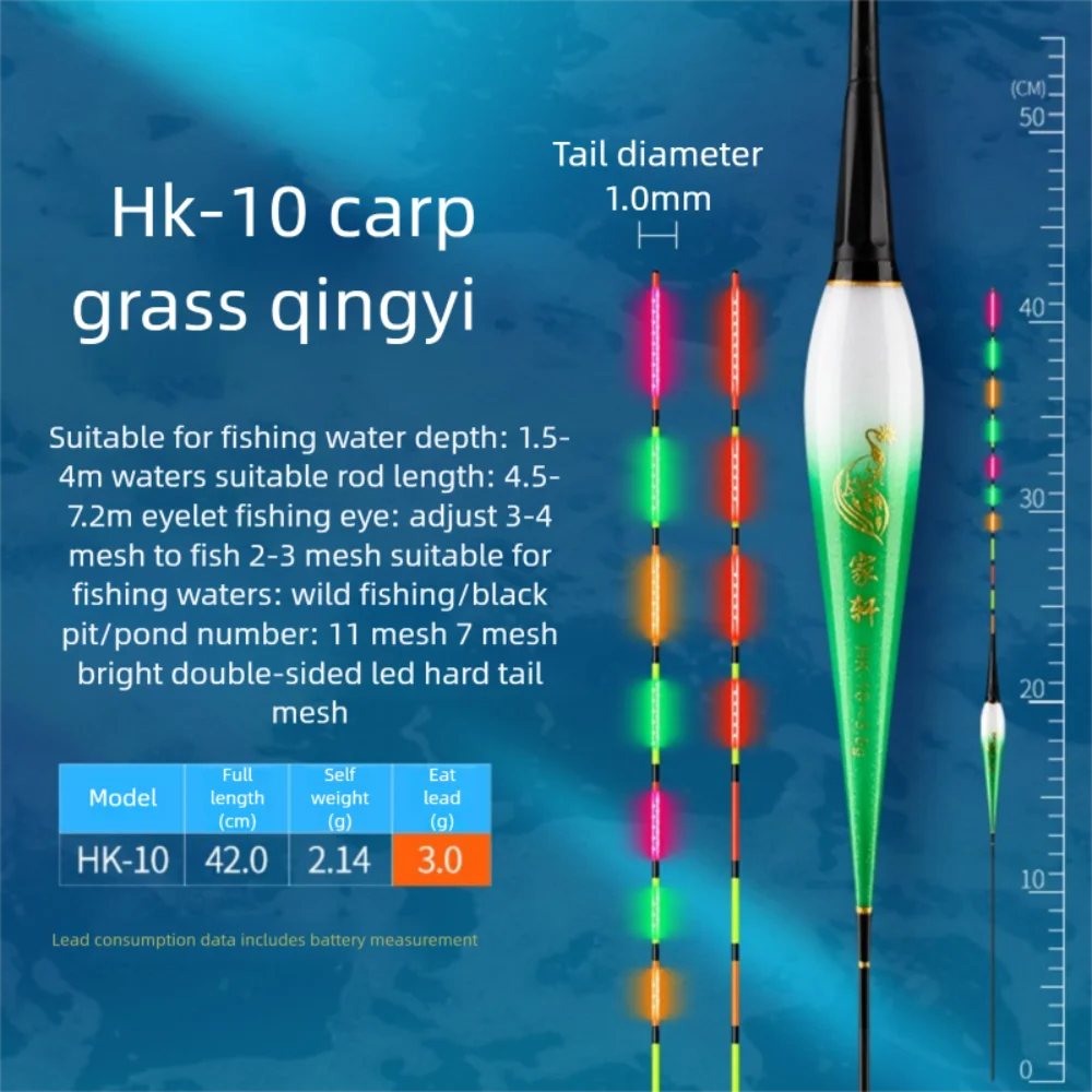 Nuevo indicador, flotador de pesca electrónico, tubo de deriva antideslizante, boya, flotador de luz LED, 2 luces, flotadores de pesca en roca, pesca nocturna