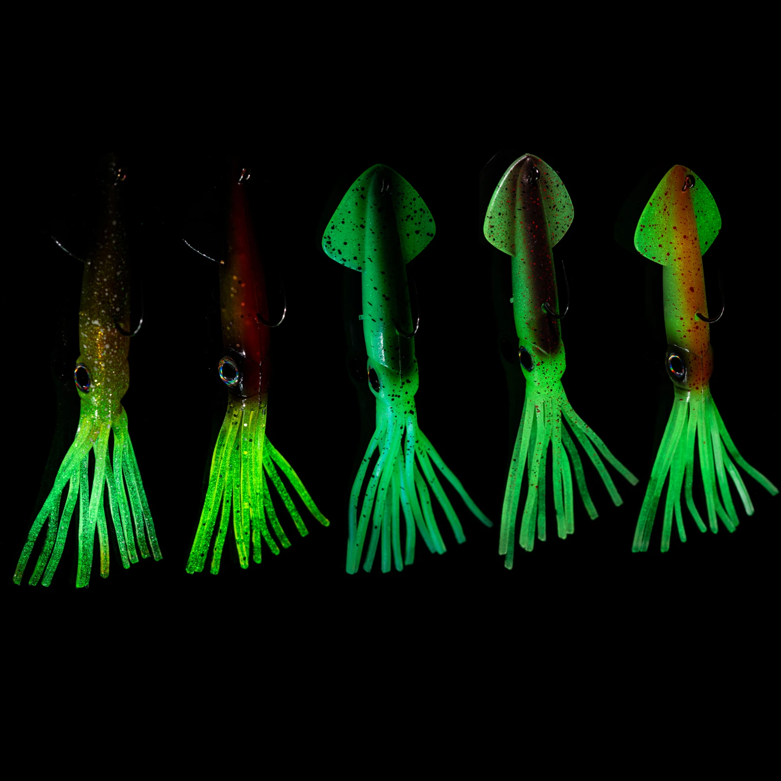 Goture Calamar luminoso artificial 14cm 36g plomo PVC para pesca nocturna - imagen 5