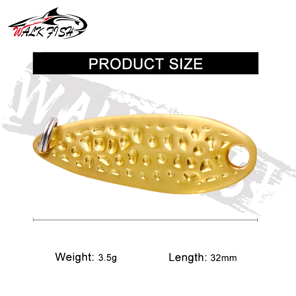WALK FISH-señuelo de pesca Artificial con ganchos afilados, cuchara de Metal, aparejos de Pecsa, 1 piezas, cuchara de trucha, 3,2 cm, 3,5g - imagen 5