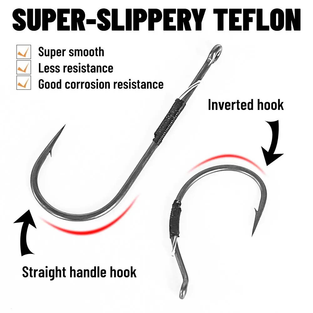 ZUKIBO 10Pcs Keiryu Anzuelo Salvaje Anzuelo de alto carbono sin anillo de gancho La luz ultravioleta silenciosa penetra el salmón de agua de mar agitado Pesca aérea Pesca en barco no oxidada Gancho Accesorios de pesca - imagen 2