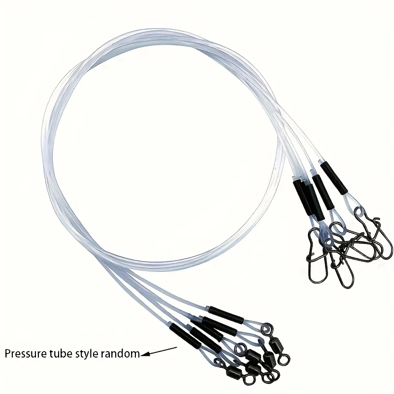 12 líderes de pesca de fluorocarbono, equipados con 360 de alta velocidad °   Giratorios giratorios para pesca en agua salada y agua dulce para Lucio - imagen 5