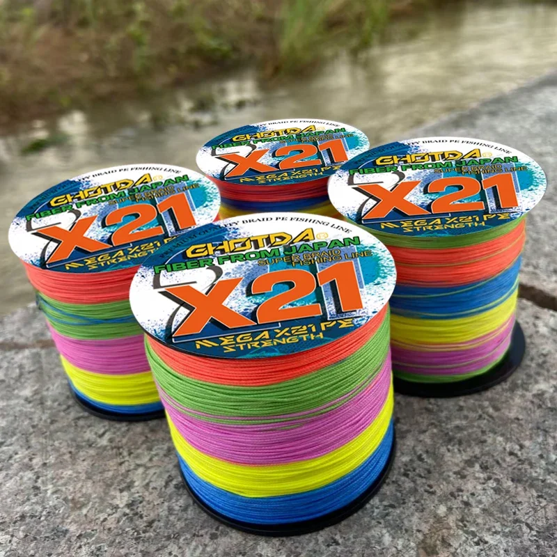 GHOTDA 300M 3 colores fuerte PE Baitcasting alambre nueva actualización 21 hebras multifilamento duradero trenzado línea de pesca 0,16-0,8mm - imagen 3
