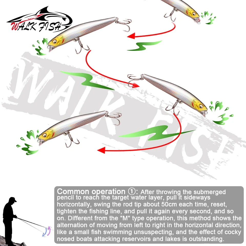 WALK FISH-Señuelos de Pesca de 1 piezas, cebos artificiales de plástico con gancho para lubina, Lucio, carpa, Swimbait, 10g, 15g - imagen 5