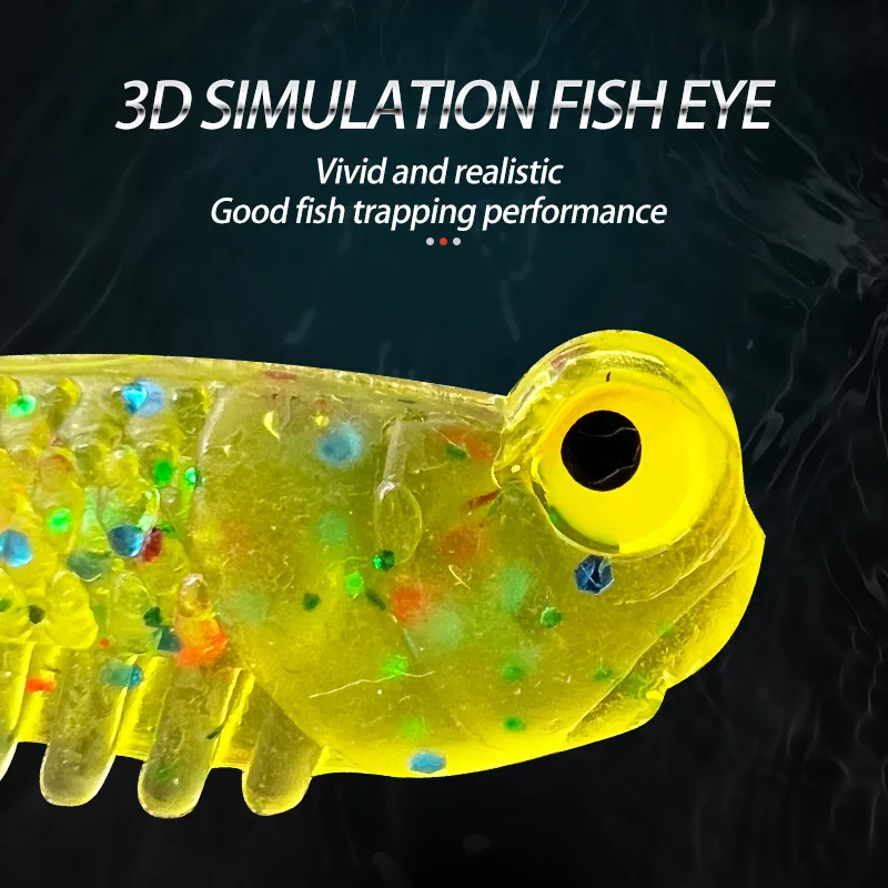 Señuelos de Pesca blandos de cola en T con paleta de 10 piezas, plantilla realista, Wobbler, carpa que brilla en la oscuridad, plástico Artificial, Swimbait colorido - imagen 2