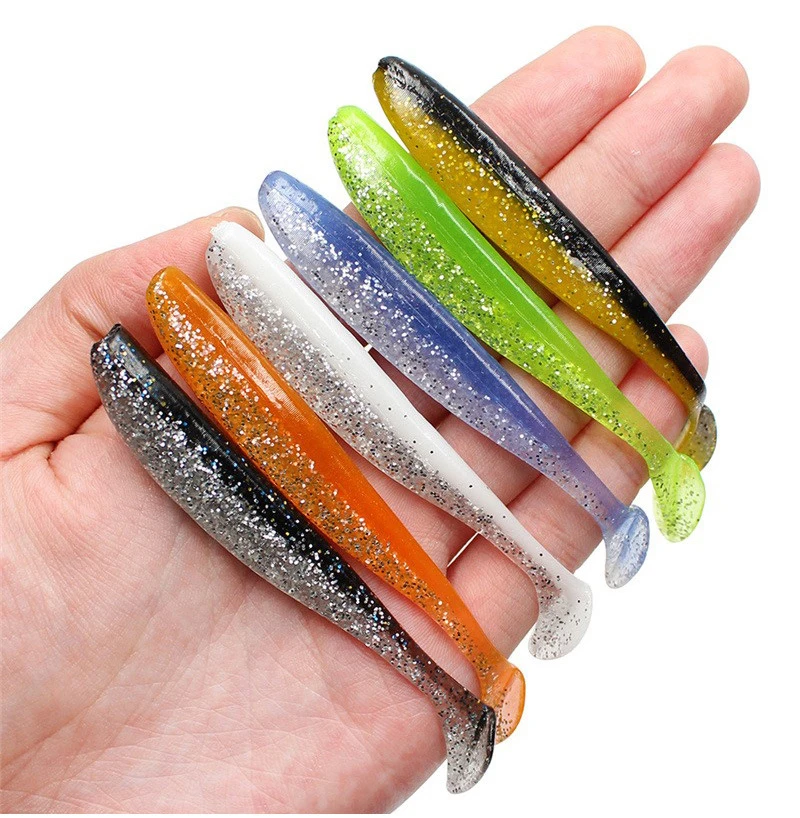 Señuelo de pesca suave de 8cm y 3,5g Isca, cebo Artificial de silicona, doble color, carpa, Swimbait, 6 unids/lote - imagen 3