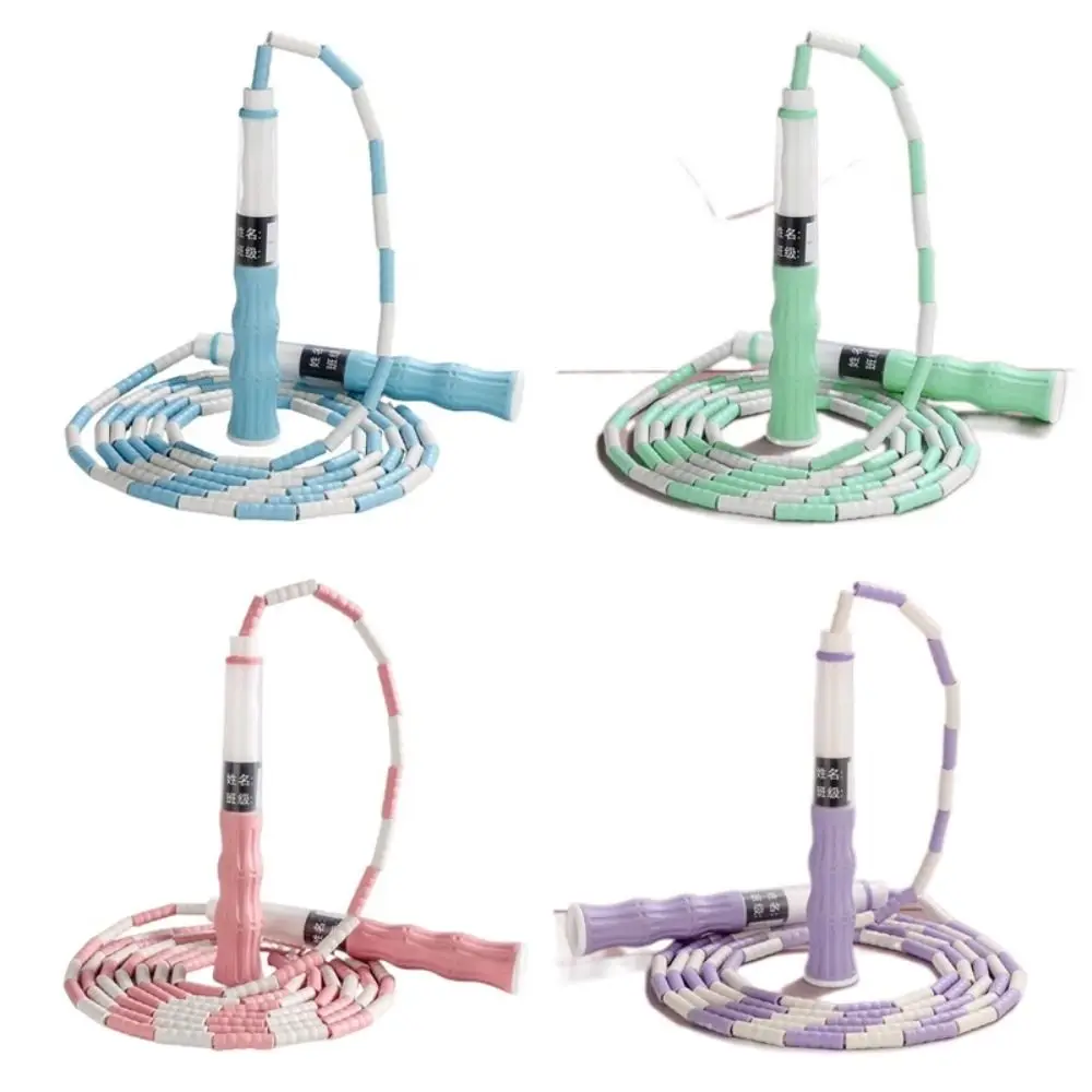 Equipo de gimnasio, cuerda para saltar de Fitness segmentada de 2,5 M, longitud ajustable, cuerda para saltar con cuentas suaves, duradera, No daña el peso